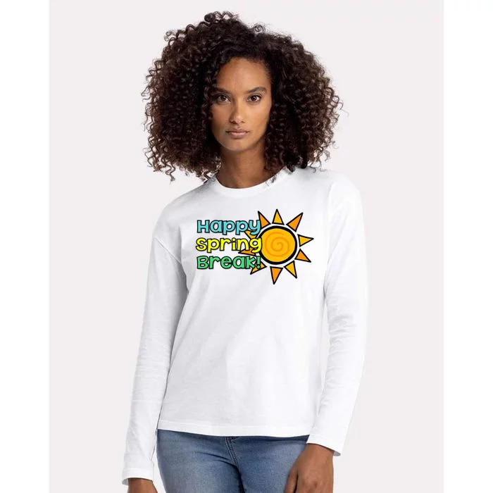 Happy Spring Break Sun Womens Cotton Relaxed Long Sleeve T-Shirt