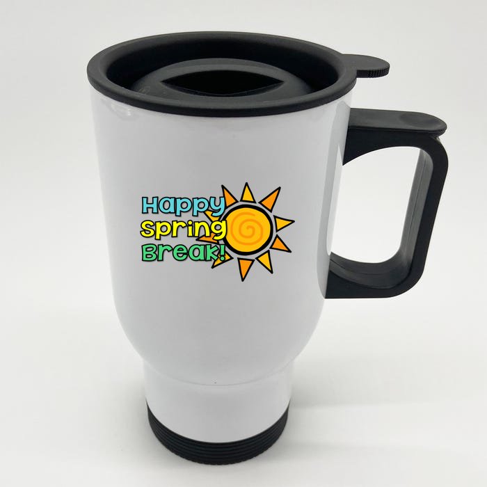 Happy Spring Break Sun Front & Back Stainless Steel Travel Mug