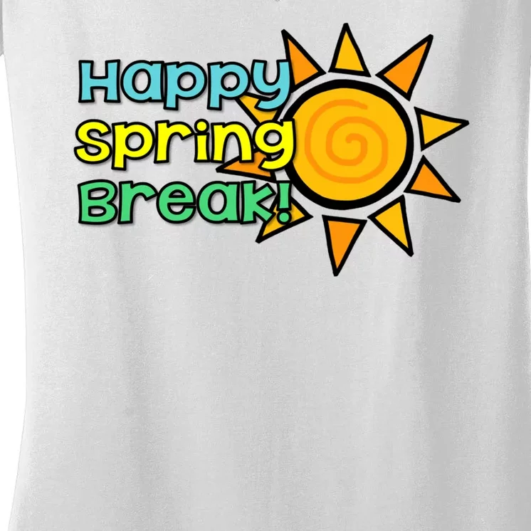 Happy Spring Break Sun Women's V-Neck T-Shirt