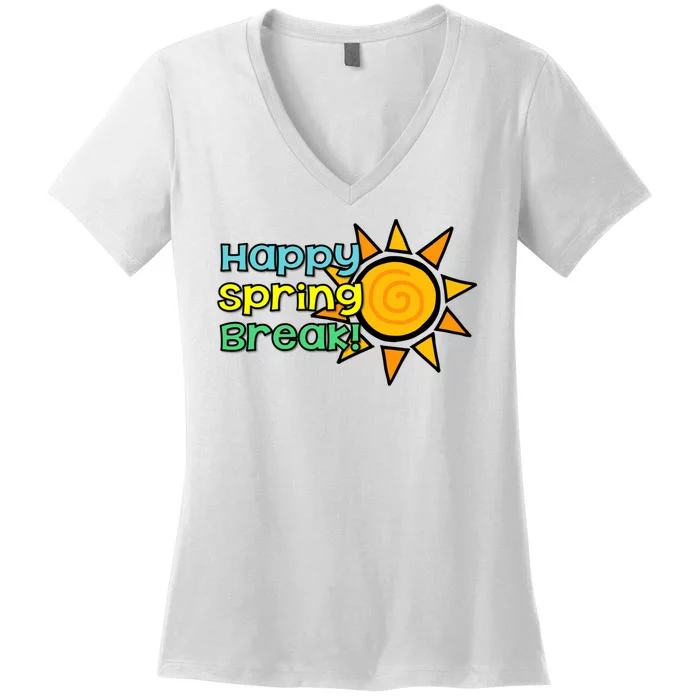 Happy Spring Break Sun Women's V-Neck T-Shirt