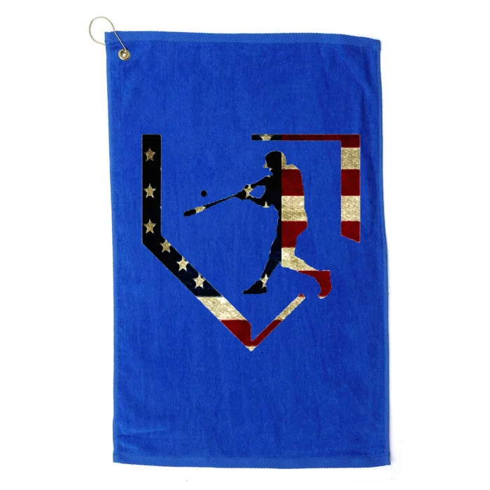 High School Baseball Season College Ball Player Usa Flag Platinum Collection Golf Towel