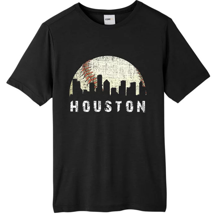 Houston Skyline Baseball Game Vintage ChromaSoft Performance T-Shirt