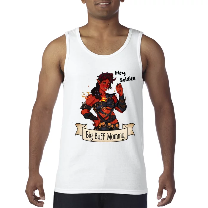 Hey Soldier Big Buff Mommy Simp Game Lover Gamer Tank Top