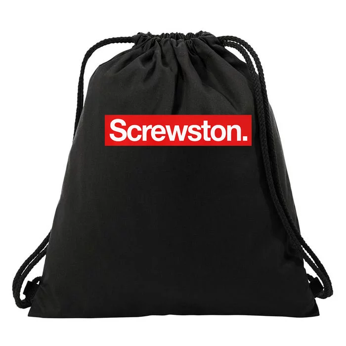 Houston Screwston Box Logo Apparel Fitted Drawstring Bag