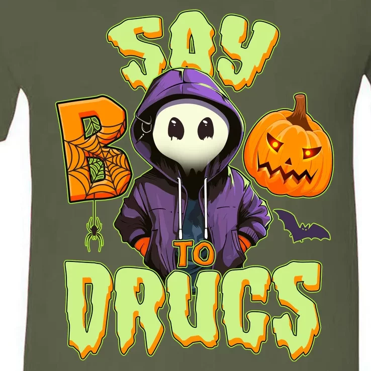 Halloween Say Boo To Drugs V-Neck T-Shirt