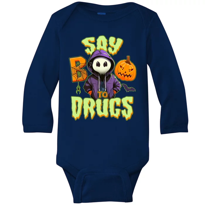 Halloween Say Boo To Drugs Baby Long Sleeve Bodysuit