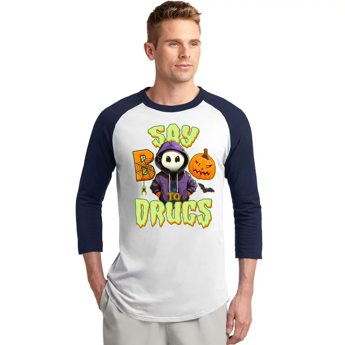 Halloween Say Boo To Drugs Baseball Sleeve Shirt