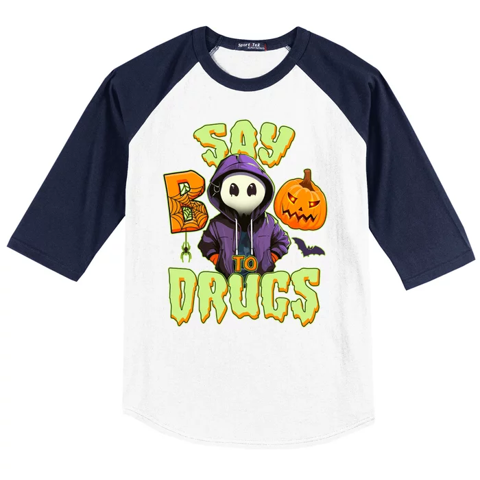 Halloween Say Boo To Drugs Baseball Sleeve Shirt