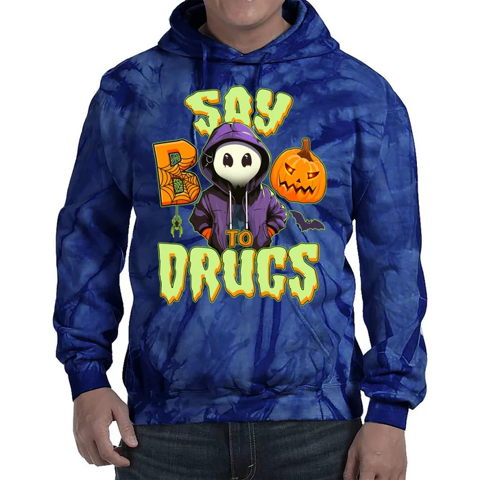 Halloween Say Boo To Drugs Tie Dye Hoodie