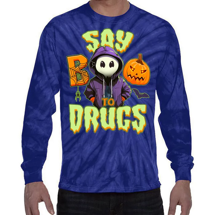 Halloween Say Boo To Drugs Tie-Dye Long Sleeve Shirt