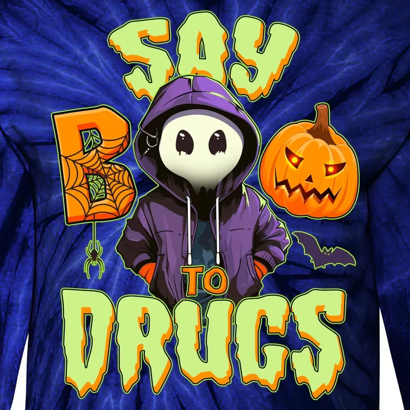 Halloween Say Boo To Drugs Tie-Dye Long Sleeve Shirt