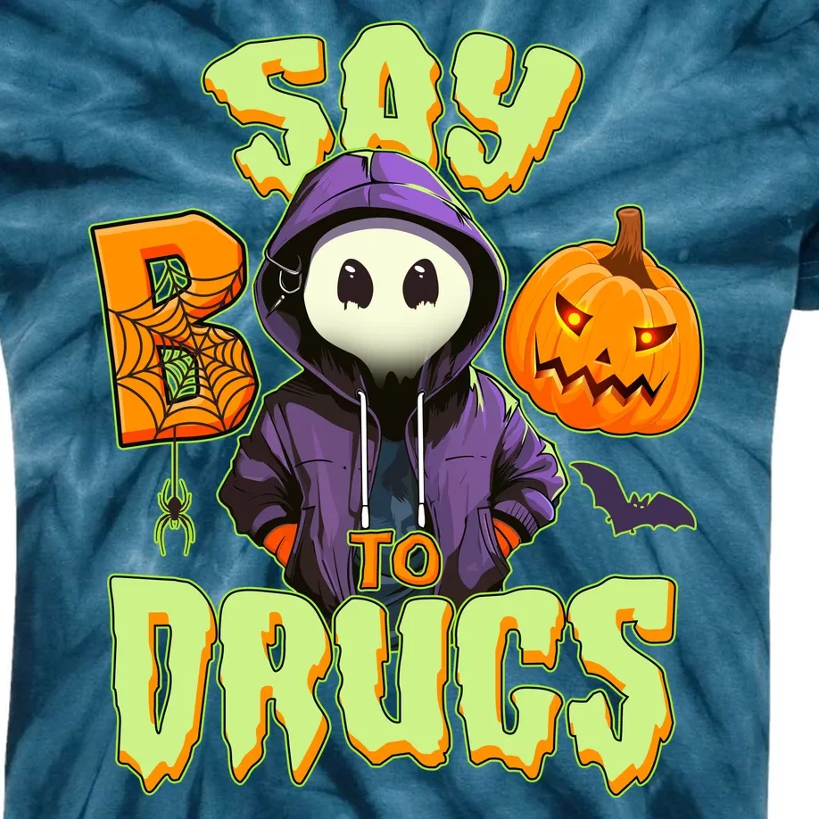 Halloween Say Boo To Drugs Kids Tie-Dye T-Shirt