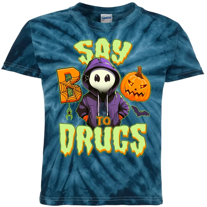 Halloween Say Boo To Drugs Kids Tie-Dye T-Shirt