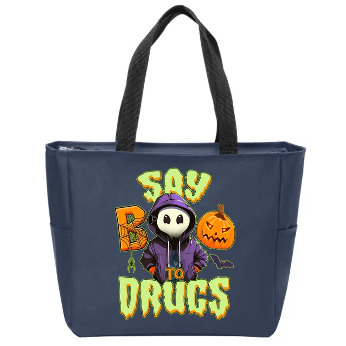 Halloween Say Boo To Drugs Zip Tote Bag