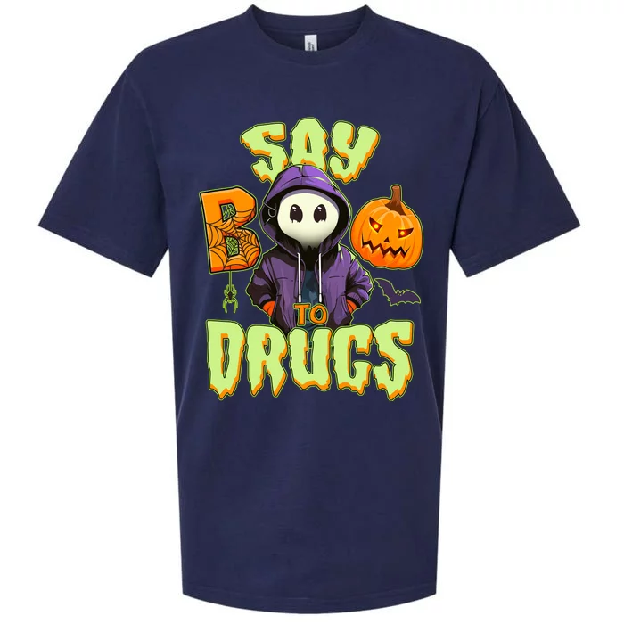 Halloween Say Boo To Drugs Sueded Cloud Jersey T-Shirt