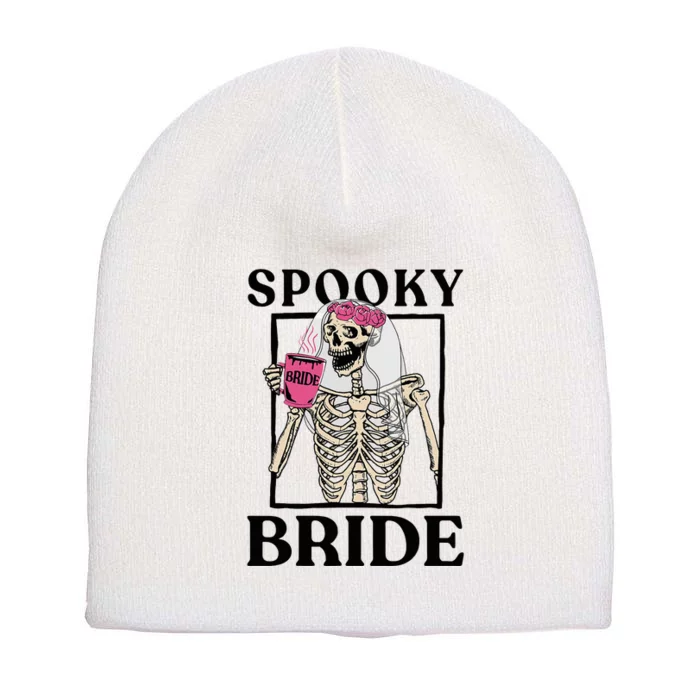 Halloween Spooky Bride Bridesmaid Skeleton Bachelorette Short Acrylic Beanie