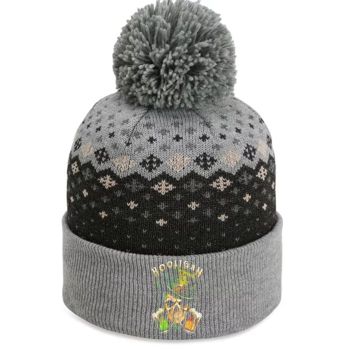 Hooligan Skull Beer Irish Gift The Baniff Cuffed Pom Beanie