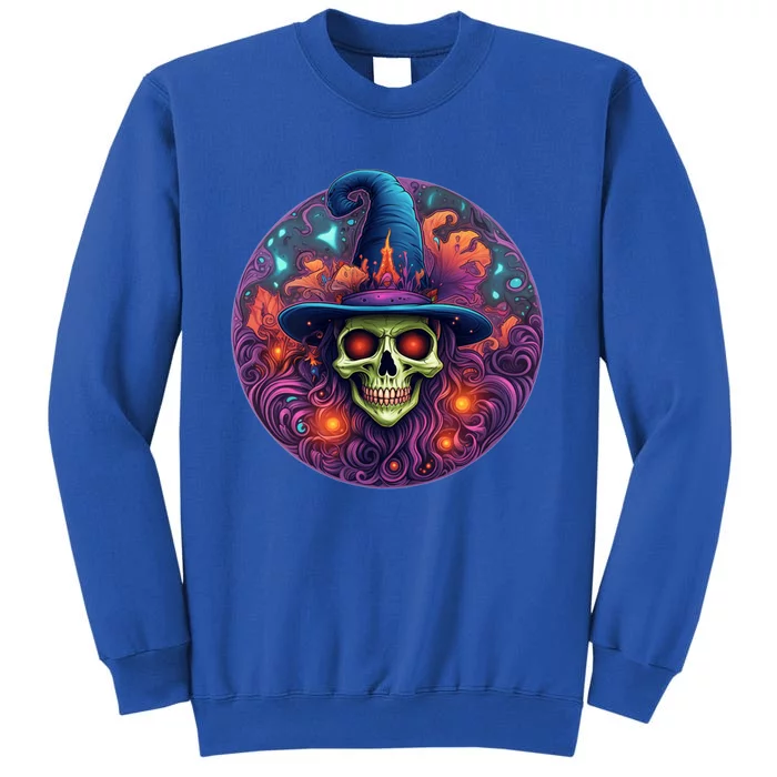 Halloween Scary Bony Green Witch Face Trick Treat Gift Sweatshirt