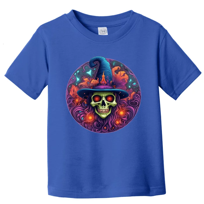 Halloween Scary Bony Green Witch Face Trick Treat Gift Toddler T-Shirt