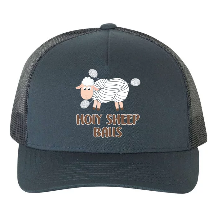 Holy Sheep Balls Yarn Lovers Crocheting Great Gift Yupoong Adult 5-Panel Trucker Hat