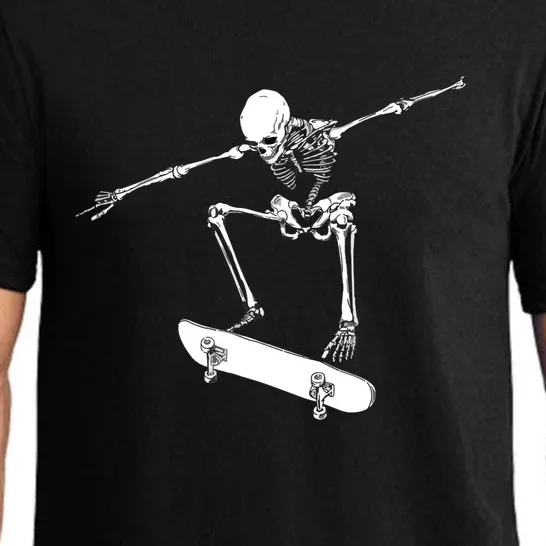 Halloween Skateboard Boy Skateboarding Skeleton Pajama Set