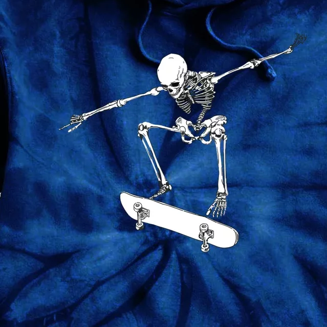 Halloween Skateboard Boy Skateboarding Skeleton Tie Dye Hoodie