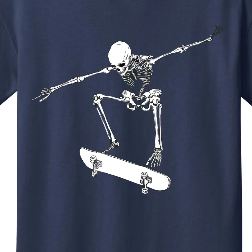 Halloween Skateboard Boy Skateboarding Skeleton Kids T-Shirt