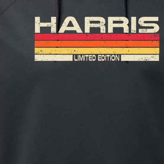 Harris Surname Birthday Family Reunion 80s 90s Sunset Performance Fleece Hoodie