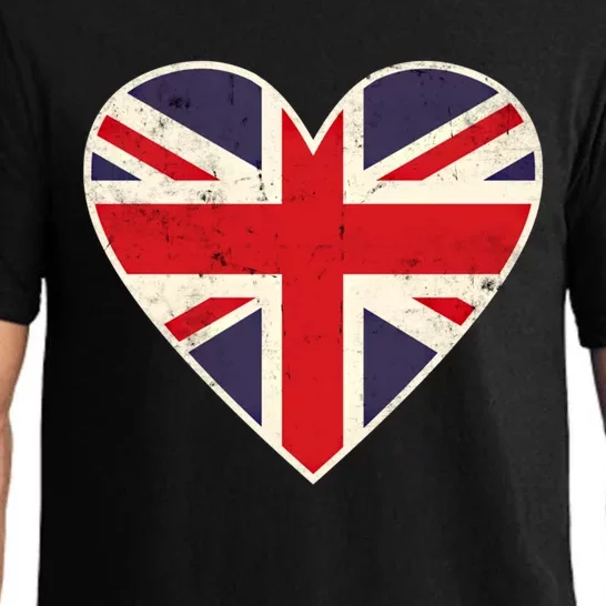 Heart Shaped British Union Jack Flag Gift Pajama Set