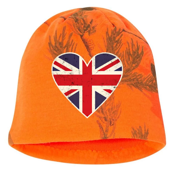 Heart Shaped British Union Jack Flag Gift Kati - Camo Knit Beanie