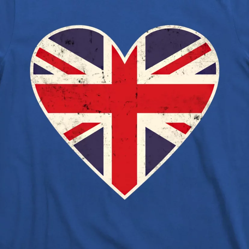 Heart Shaped British Union Jack Flag Gift T-Shirt