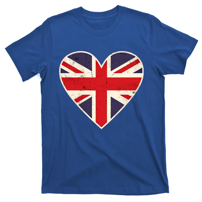 Heart Shaped British Union Jack Flag Gift T-Shirt