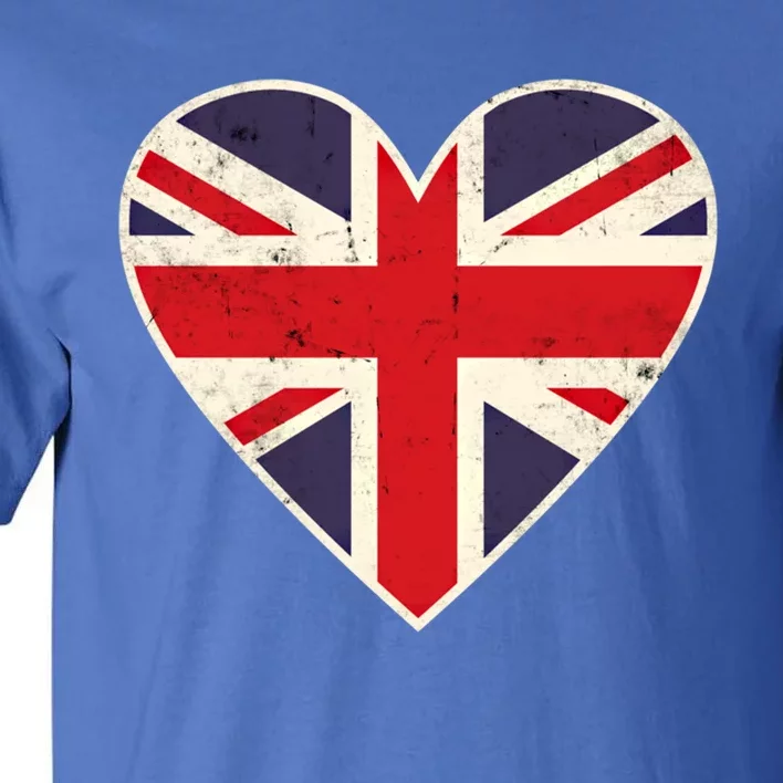 Heart Shaped British Union Jack Flag Gift Tall T-Shirt