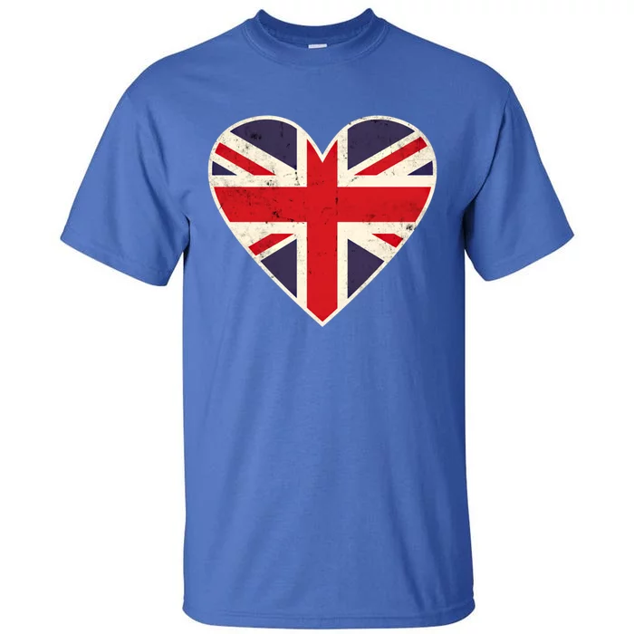 Heart Shaped British Union Jack Flag Gift Tall T-Shirt