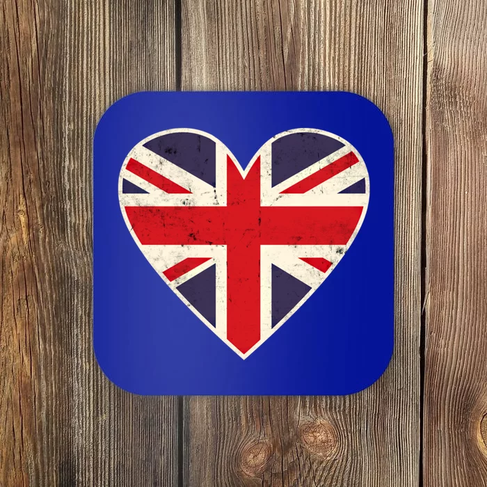 Heart Shaped British Union Jack Flag Gift Coaster