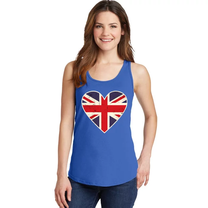 Heart Shaped British Union Jack Flag Gift Ladies Essential Tank