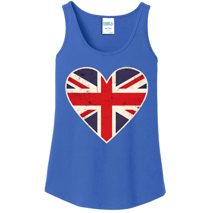 Heart Shaped British Union Jack Flag Gift Ladies Essential Tank