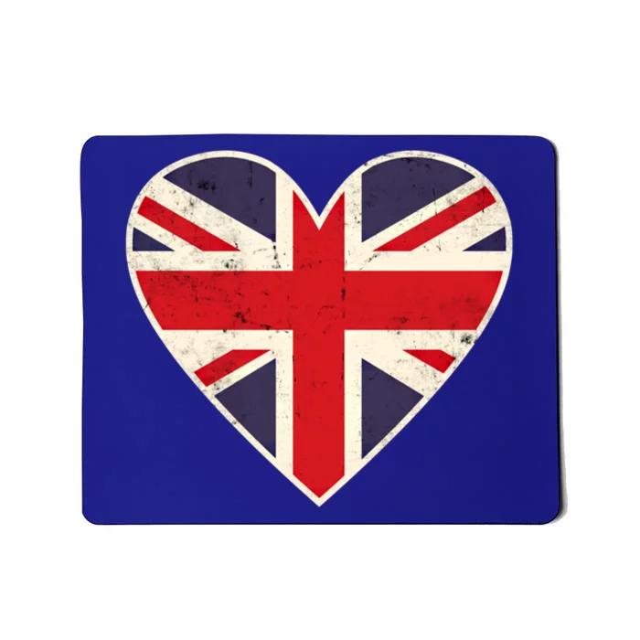 Heart Shaped British Union Jack Flag Gift Mousepad