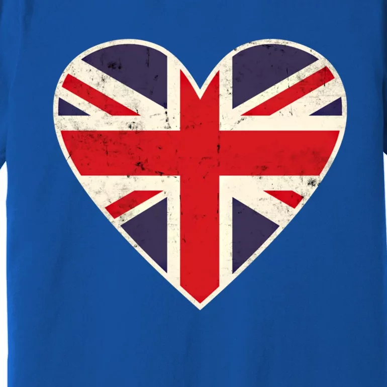 Heart Shaped British Union Jack Flag Gift Premium T-Shirt