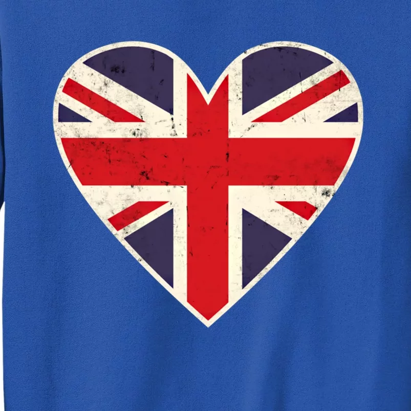 Heart Shaped British Union Jack Flag Gift Tall Sweatshirt