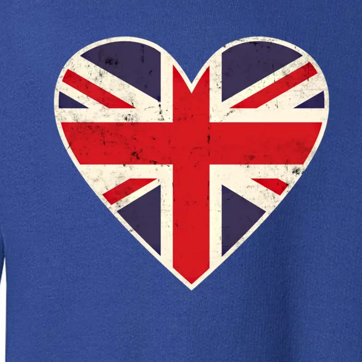 Heart Shaped British Union Jack Flag Gift Toddler Sweatshirt