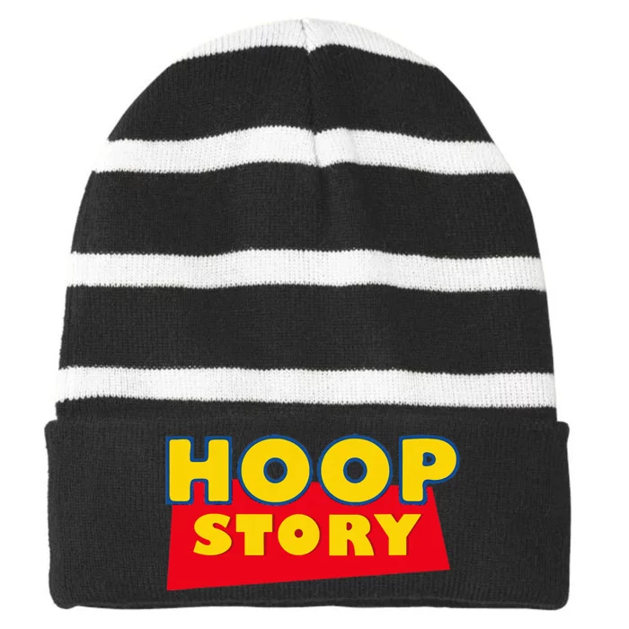 Hoop Story Basketball Fan Street Hoop Striped Beanie with Solid Band