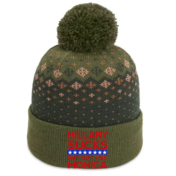 Hillary Sucks But Not Like Monica Funny Election The Baniff Cuffed Pom Beanie