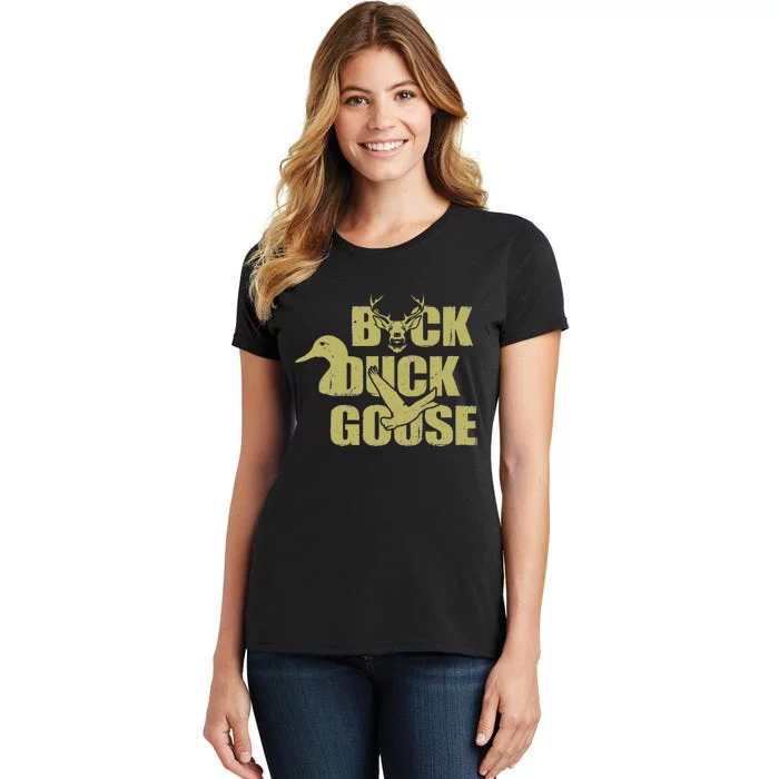 Hunting Season Buck Duck Goose Big Game Duck Women's T-Shirt