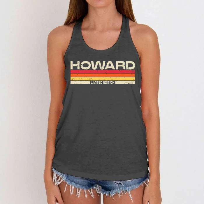 Howard Surname Birthday Family Reunion 80s 90s Sunset Women's Knotted Racerback Tank