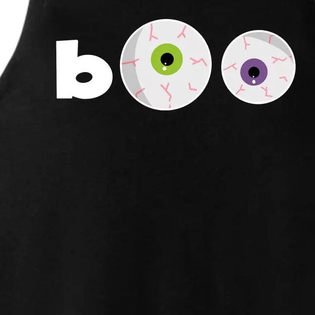 Halloween Scary Boo Eyes Ladies Tri-Blend Wicking Tank