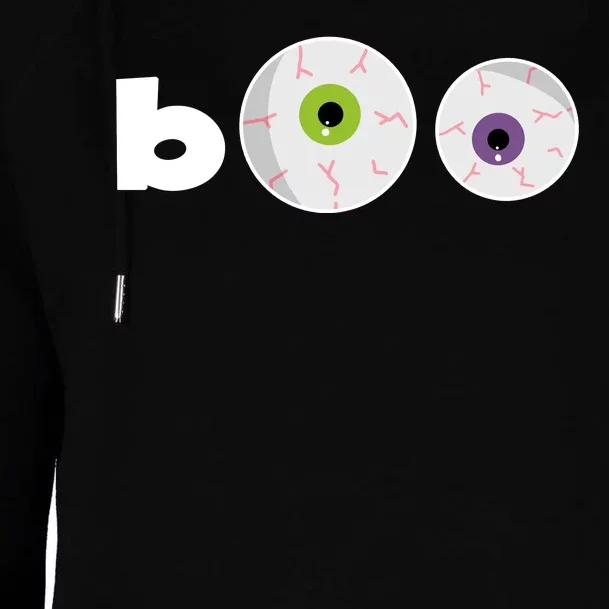 Halloween Scary Boo Eyes Womens Funnel Neck Pullover Hood