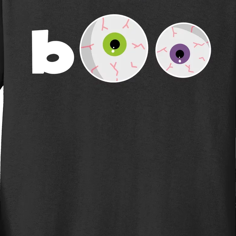 Halloween Scary Boo Eyes Kids Long Sleeve Shirt