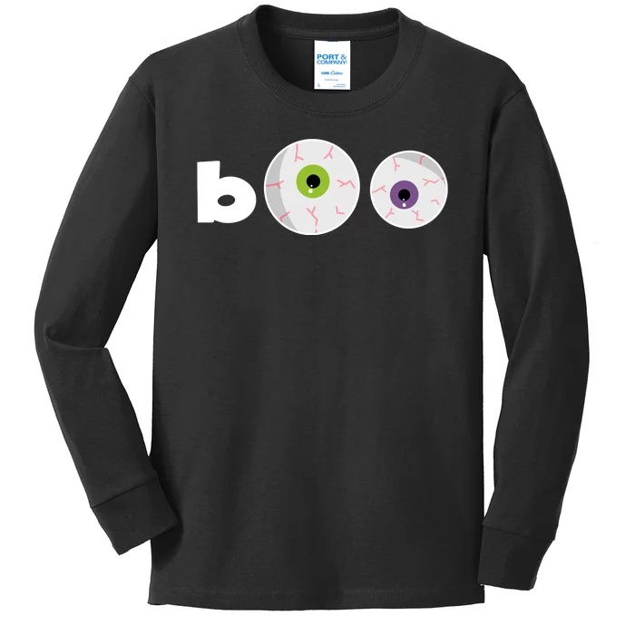 Halloween Scary Boo Eyes Kids Long Sleeve Shirt