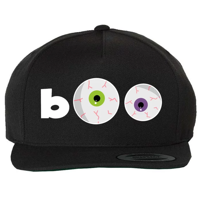 Halloween Scary Boo Eyes Wool Snapback Cap